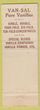 Matchbook Cover - Van Sal Vanillas Extracts Chicago IL