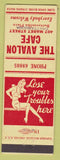 Matchbook Cover - Avalon Cafe Chattanooga TN girlie