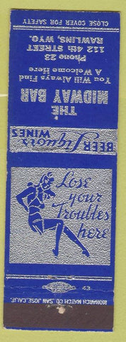 Matchbook Cover - Midway Bar Rawlings WY girlie