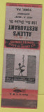 Matchbook Cover - Allen's Restaurant York PA girlie'
