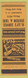 Matchbook Cover - Rush's Service oil gas Taxi Pinehurst NC girlie'