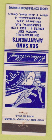 Matchbook Cover - Sea Sand Apartments Sarasota FL girlie