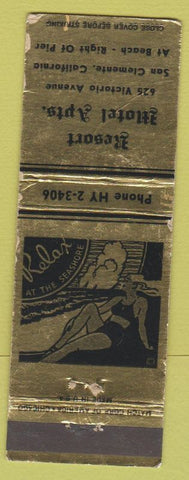 Matchbook Cover - Resort Motel Apartments San Clemente CA girlie