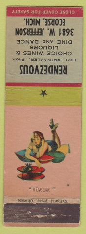 Matchbook Cover - Rendezvous Ecorse MI pinup girlie back
