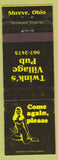 Matchbook Cover - Twink's Village Pub Shreve OH girlie'