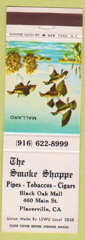 Matchbook Cover - Smoke Shoppe Placerville CA cigars pipes tobacco