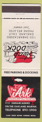 Matchbook Cover - The Ark Steak Dock Oakland CA