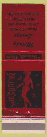Matchbook Cover - Melody Lounge Pharr TX girlie