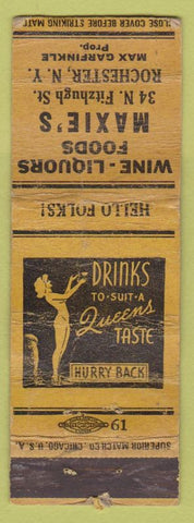 Matchbook Cover - Maxie's Rochester NY girlie POOR'