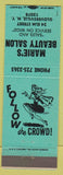 Matchbook Cover - Marie's Beauty Salon Gloversville NY girlie'