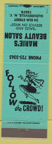 Matchbook Cover - Marie's Beauty Salon Gloversville NY girlie'