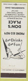 Matchbook Cover - Don's Place Summerford OH girlie'
