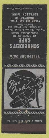 Matchbook Cover - Schneider's Cafe Royalton MI girlie low phone'