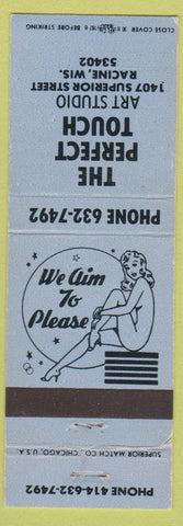 Matchbook Cover - Perfect Touch Art Studio Racine WI girlie