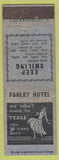 Matchbook Cover - Farley Hotel  girlie WORN