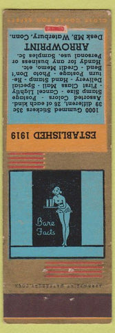 Matchbook Cover - Arrowprint Waterbury CT stickers girlie