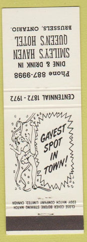 Matchbook Cover - Smiley's Haven Queen's Hotel Brussels ON girlie'