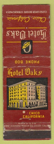 Matchbook Cover - Hotel Oaks Chico CA WORN