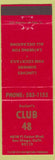 Matchbook Cover - Scolari's Club 48 San Diego CA'