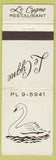 Matchbook Cover - Le Cygne Restaurant Swan New York City