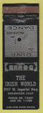 Matchbook Cover - Irish World Inglewood CA KFOX Radio Texas Tiny BBQ