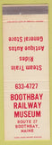 Matchbook Cover - Boothbay Railway Museum Boothbay ME