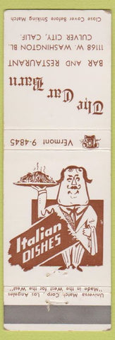 Matchbook Cover - The Car Barn Culver City CA