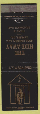 Matchbook Cover - The Hide Away Cypress CA