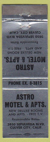 Matchbook Cover - Astro Motel Apartments Culver City CA
