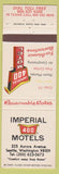 Matchbook Cover - Imperial 400 Motels Seattle WA