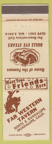 Matchbook Cover - Far Western Tavern Guadalupe CA