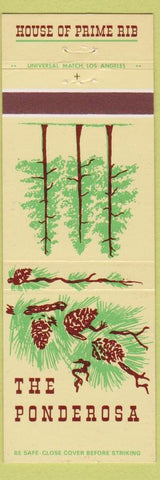 Matchbook Cover - The Ponderosa Culver City CA Prime Rib