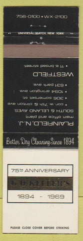 Matchbook Cover - GO Keller's Dry Cleaning Plainfield Westfield NJ'