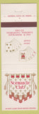 Matchbook Cover - Normandie Club Gardena CA cards poker gambling