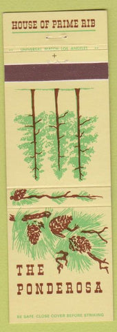 Matchbook Cover - The Ponderosa Culver City CA Prime Rib Azusa