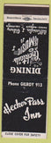 Matchbook Cover - Hecker Pass Inn Gilroy CA