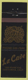 Matchbook Cover - La Cave Costa Mesa CA