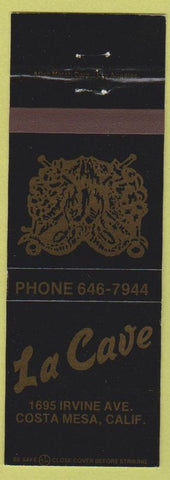 Matchbook Cover - La Cave Costa Mesa CA