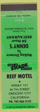 Matchbook Cover - Reef Motel Crescent City CA Denny's'