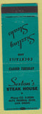 Matchbook Cover - Sexton's Steak House San Diego CA green CREASED'