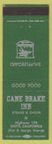 Matchbook Cover - Cane Brake Inn Onyx CA shuffleboard Mobil gas green