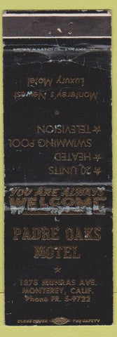 Matchbook Cover - Padre Oaks Motel Monterey CA WEAR