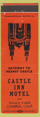 Matchbook Cover - Castle Inn Cambria CA Hearst Castle
