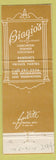 Matchbook Cover - Biagio's Niagara Falls NY'