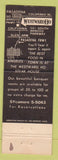 Matchbook Cover - Westward Ho Steak House Pasadena CA