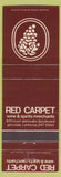 Matchbook Cover - Red Carpet Wine Spirits Glendale CA