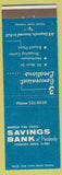 Matchbook Cover - Warren Five Cent Savings Bank Peabody MA