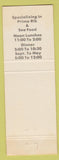 Matchbook Cover - Watertown Inn NO TOWN