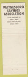 Matchbook Cover - Waynesboro Savings Bank Christmas VA? PA?