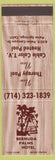 Matchbook Cover - Bermuda Palms Hotel Palm Springs CA